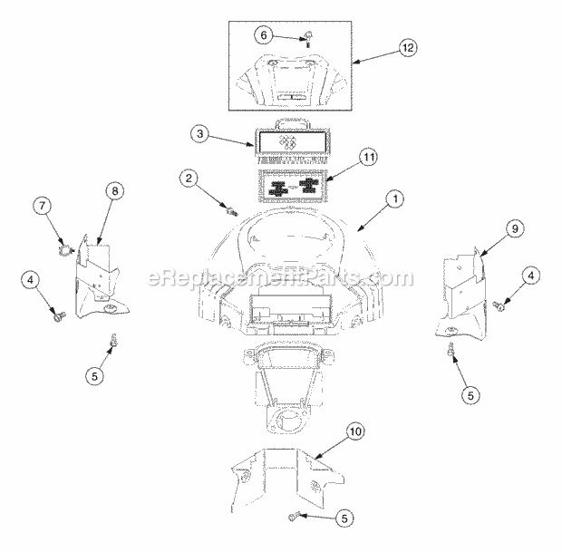 Air Filter, Blower Housing And Engine Air Gui Diagram and Parts List for RZT50 17BA5A7P712, 17BA5A7P710, 17BA5A7P709 Cub Cadet Lawn Mower